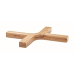 Dessous de plat pliant en forme de croix en bambou Bamboo couleur bois