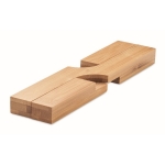 Dessous de plat pliant en forme de croix en bambou Bamboo couleur bois deuxième vue