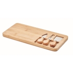 Planches à découper personnalisées avec couteaux et fourchette Cheese couleur bois