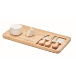 Planches à découper personnalisées avec couteaux et fourchette Cheese couleur bois deuxième vue principale