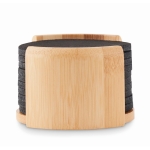 10 dessous de verres circulaires en feutre avec support RPET Black couleur bois quatrième vue