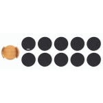 10 dessous de verres circulaires en feutre avec support RPET Black couleur bois cinquième vue