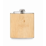 Flasque personnalisée en métal avec finition en bambou 175ml Bamboo couleur beige cinquième vue