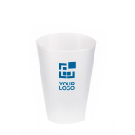 Ecocup personnalisé pour événement réutilisable de 300 ml Festival couleur blanc transparent vue avec zone d'impression