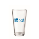 Verres gravés en cristal réutilisables de 300 ml Water vue avec zone d'impression
