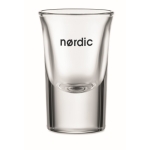 Petits verres publicitaires avec logo réutilisables de 28 ml Liquor couleur transparent vue principale