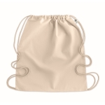 Sac cordons personnalisé en coton bio 140 g/m2 Cotton Natural couleur beige troisième vue