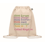 Sac cordons personnalisé en coton bio 140 g/m2 Cotton Natural couleur beige vue principale