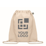 Sac cordons personnalisé en coton bio 140 g/m2 Cotton Natural vue avec zone d'impression