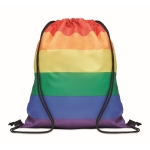 Sac cordelette personnalisé en PP de couleur arc-en-ciel Rainbow RPET couleur multicolore