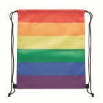 Sac cordelette personnalisé en PP de couleur arc-en-ciel Rainbow RPET couleur multicolore deuxième vue