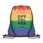 Sac cordelette personnalisé en PP de couleur arc-en-ciel Rainbow RPET couleur multicolore vue principale