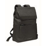 Sac à dos pour ordinateur de 15´´ avec poches et rabat aimanté RPET couleur noir