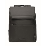 Sac à dos pour ordinateur de 15´´ avec poches et rabat aimanté RPET couleur noir deuxième vue