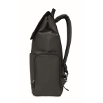 Sac à dos pour ordinateur de 15´´ avec poches et rabat aimanté RPET couleur noir troisième vue