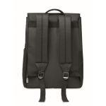 Sac à dos pour ordinateur de 15´´ avec poches et rabat aimanté RPET couleur noir cinquième vue