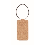Etiquette de bagage en liège personnalisé avec logo Cork couleur beige troisième vue