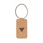 Etiquette de bagage en liège personnalisé avec logo Cork couleur beige quatrième vue principale