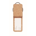 Etiquette de bagage en liège personnalisé avec logo Cork couleur beige sixième vue