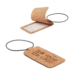 Etiquette de bagage en liège personnalisé avec logo Cork couleur beige vue avec zone d'impression