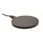 Chargeur sans fil Natura Ultra simple et rond en bambou Natura Ultra couleur noir