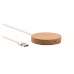 Chargeur avec forme ronde en liège compatible avec Iphone Fill couleur beige