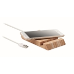 Chargeur 10W en bambou avec support pour smartphone Valley couleur bois quatrième vue
