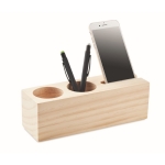 Support pour stylo et téléphone en bois avec graines Wood couleur bois deuxième vue