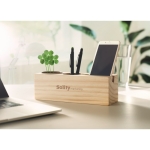Support pour stylo et téléphone en bois avec graines Wood couleur bois vue d'ambiance principale