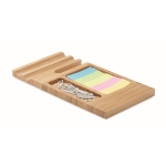 Ensemble de bureau en bambou personnalisé téléphone-clips-notes Allin couleur bois