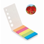 Post it avec couverture en graines de coquelicot rouge Plant Seed couleur blanc