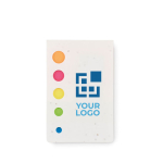 Post it avec couverture en graines de coquelicot rouge Plant Seed vue avec zone d'impression