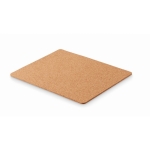 Tapis de souris publicitaire rectangulaire en liège avec logo Nature couleur beige