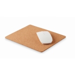 Tapis de souris publicitaire rectangulaire en liège avec logo Nature couleur beige deuxième vue