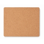 Tapis de souris publicitaire rectangulaire en liège avec logo Nature couleur beige troisième vue