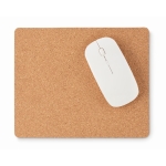 Tapis de souris publicitaire rectangulaire en liège avec logo Nature couleur beige quatrième vue