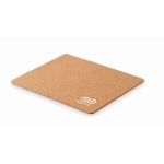 Tapis de souris publicitaire rectangulaire en liège avec logo Nature couleur beige vue principale