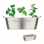 Pot en zinc personnalisé avec 3 graines différentes Mix Seeds couleur argenté mat
