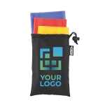 Lot de 3 bandes de fitness élastiques avec housse Home Training couleur noir vue avec zone d'impression
