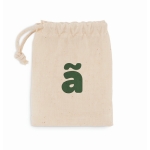 Miroir de maquillage rond en bambou avec sac en coton Make Up couleur bois quatrième vue principale