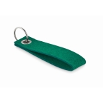 Porte-clés économique rectangulaire en feutre coloris formel Long RPET couleur vert
