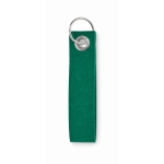 Porte-clés économique rectangulaire en feutre coloris formel Long RPET couleur vert deuxième vue