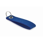 Porte-clés économique rectangulaire en feutre coloris formel Long RPET couleur bleu roi