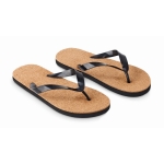 Tongs de plage personnalisées en liège et EVA, taille 36-39 Phuket couleur noir