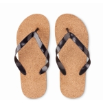 Tongs de plage personnalisées en liège et EVA, taille 36-39 Phuket couleur noir deuxième vue