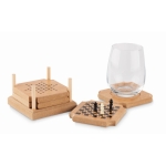 4 sous-verres avec jeux de société intégrés Cork Game couleur bois deuxième vue