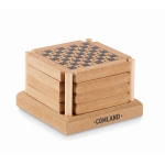 4 sous-verres avec jeux de société intégrés Cork Game couleur bois vue principale