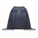 Sac ficelle personnalisé en coton 250 gr/m2 Denim Cotton couleur bleu