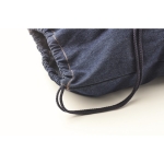 Sac ficelle personnalisé en coton 250 gr/m2 Denim Cotton couleur bleu troisième vue photographique