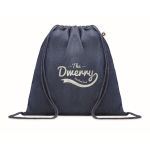 Sac ficelle personnalisé en coton 250 gr/m2 Denim Cotton couleur bleu vue principale